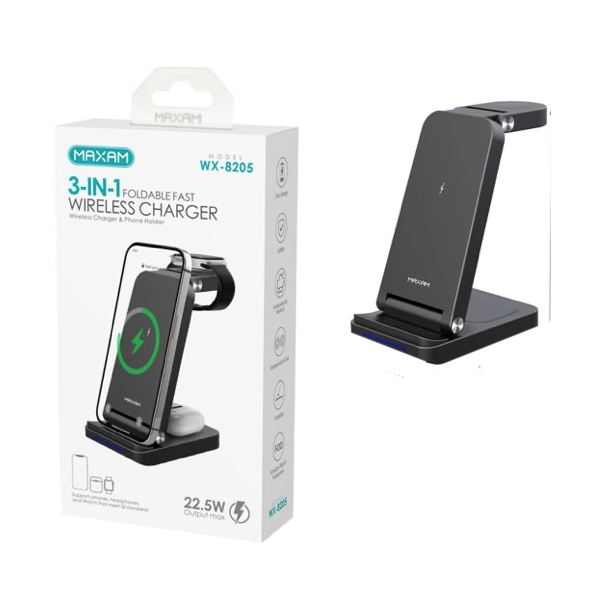 N155.1 WX-8205 Cargador Inalámbrico 3IN1 De 22.5W Con...