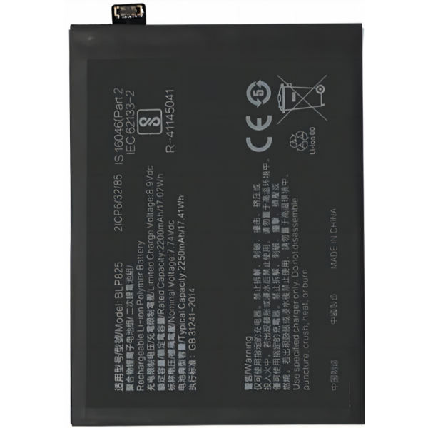 Bateria litio Original BLP825 Para Reno 6 Pro 5G / Find...