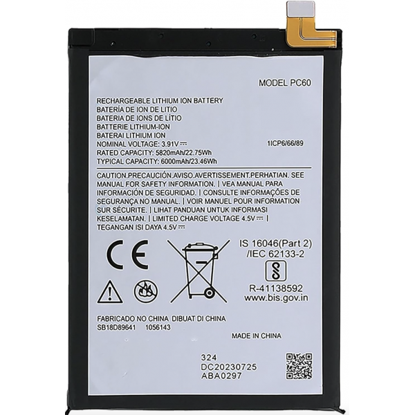 N345 Bateria Litio PC60 Para Motorola Moto G54 Power