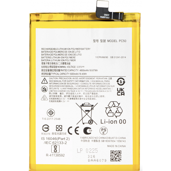 Batería Litio PC50 Para Motorola Moto G14 / G54 -...