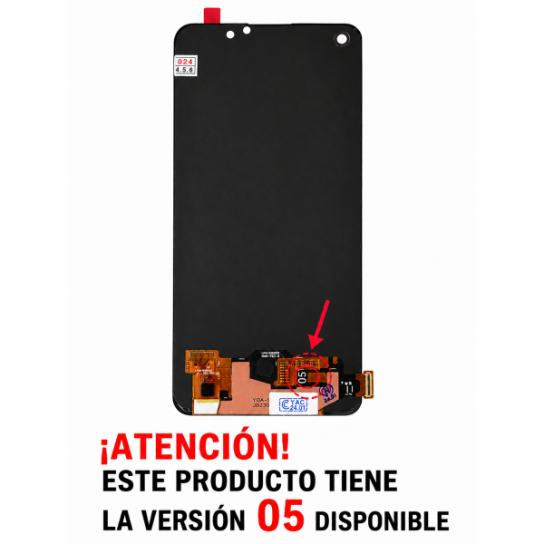 [O57.1] Pantalla Completa AMOLED Sin Marco Negro OPPO A74...