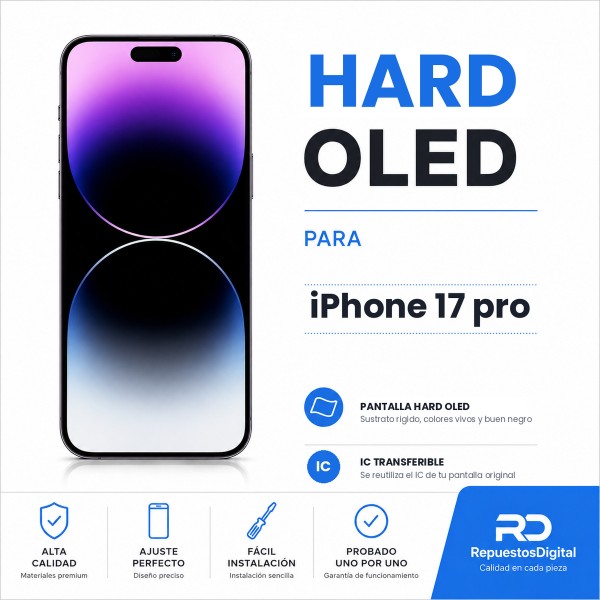 Pantalla Hard OLED IC Transferible Para iPhone 17 Pro 6,3...
