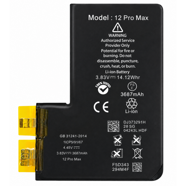 Batería Litio Sin Flex Ni Chip para iPhone 12 Pro Max...