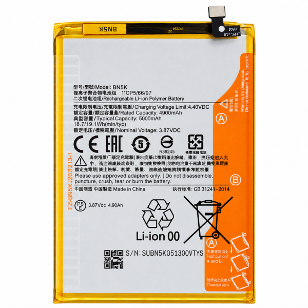 [B458] Batería BN5K / BN5L 5.000 mAh para Xiaomi Redmi...