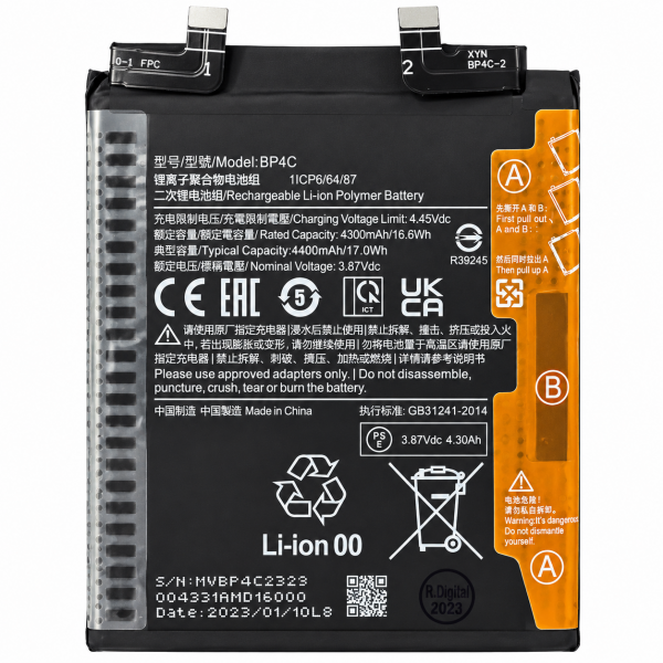 [B457] Batería BP4C 4.400 mAh para Xiaomi Redmi Note 11T...
