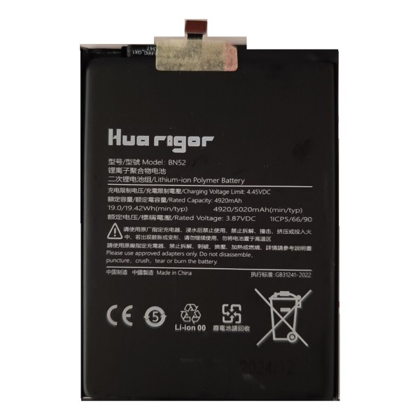 [B517] Batería BN52 5.020 mAh para Xiaomi Redmi Note 9...