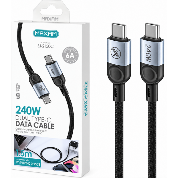 N102 Cable de Datos y Carga USB Tipo C a Tipo C 240W...