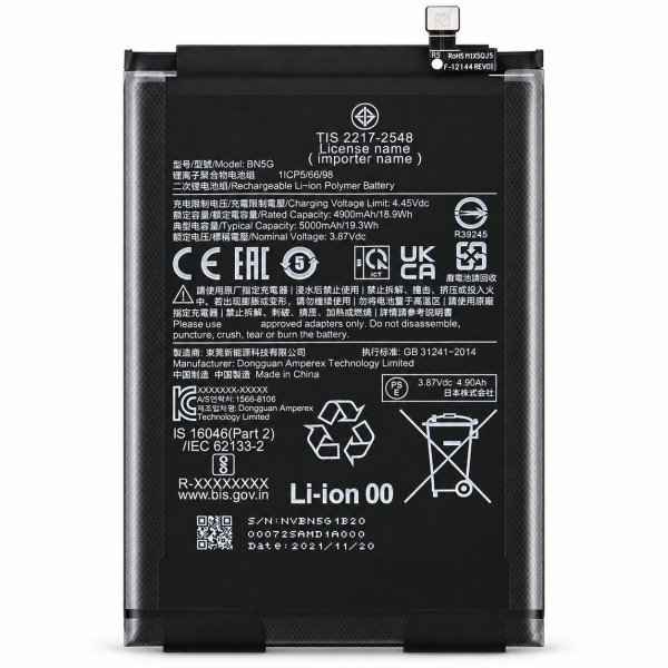 [B183] Batería BN5G 5.000 mAh para Xiaomi Redmi 10A...