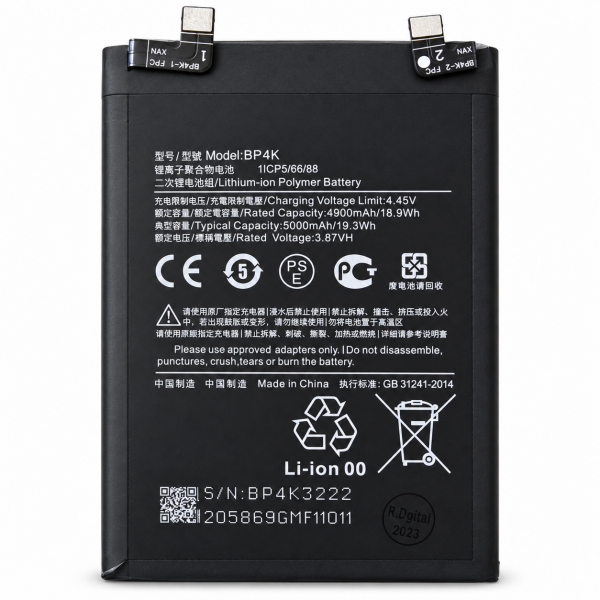 [B408] Batería BP4K 5.000 mAh para Xiaomi Redmi Note 12...