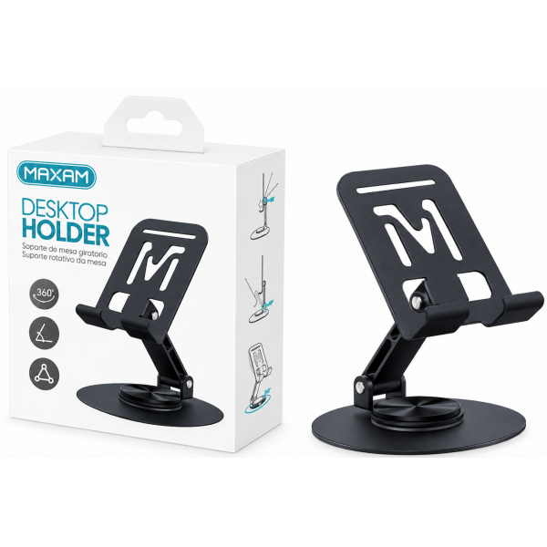 Soporte de Mesa Giratorio 360º MAXAM Plegable para Móvil...
