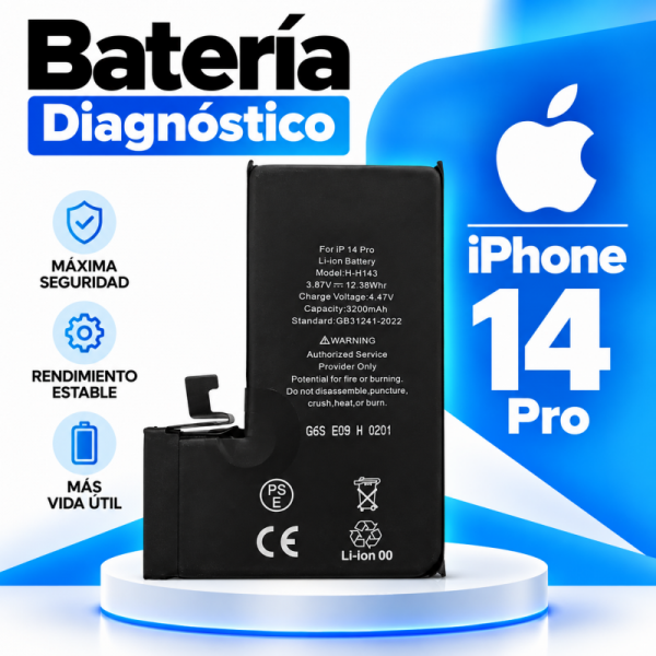 Batería Interna de Litio 3.200 mAh para iPhone 14 Pro -...