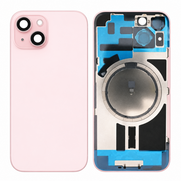 Tapa Trasera con Lente y Soportes iPhone 15