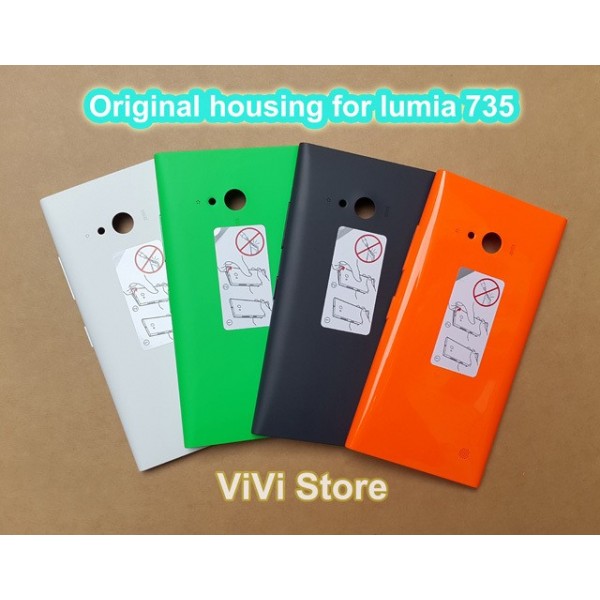 Carcasa trasera gris oscura sin carga inalámbrica para Nokia Lumia 730, Lumia 735